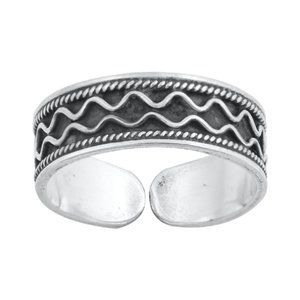 .925 Sterling Silver Bali Design Toe Ring